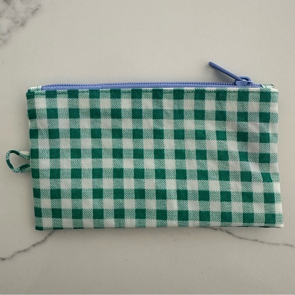 NWT BAGGU Go Pouch Set of Two in Large and Small Size Green and White Gingham - Picture 2 of 8
